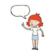 cartoon woman with idea speech bubble N214