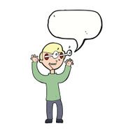 cartoon man with popping out eyes speech bubble N25