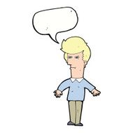 cartoon suspicious man with speech bubble N34