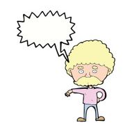 cartoon man with mustache making camp gesture speech bubble N9