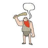 cartoon neanderthal with speech bubble N7