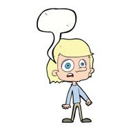 cartoon worried boy with speech bubble N26