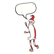cartoon skinny santa with speech bubble N9