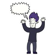 cartoon happy vampire man with speech bubble N27