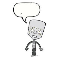 cartoon robot with speech bubble N159