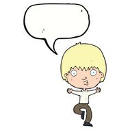 cartoon excited boy with speech bubble N124