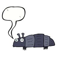 cartoon bug with speech bubble N31
