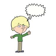 cartoon worried man reaching with speech bubble N18