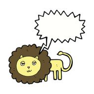 cartoon lion with speech bubble N13