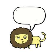 cartoon lion with speech bubble N14