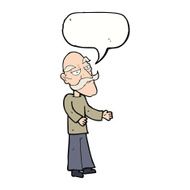 cartoon old man with mustache speech bubble N25