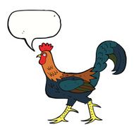 cartoon cockerel with speech bubble N25