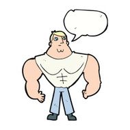 cartoon body builder with speech bubble N9