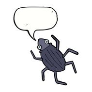 cartoon bug with speech bubble N32