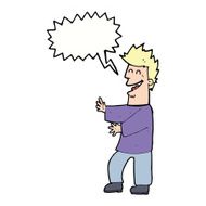 cartoon laughing man with speech bubble N17