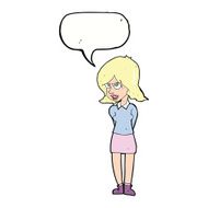 cartoon annoyed woman with speech bubble N157
