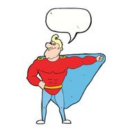 funny cartoon superhero with speech bubble N9