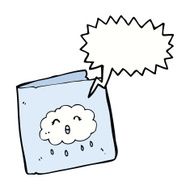 cartoon card with cloud pattern speech bubble