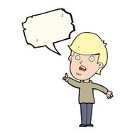 cartoon man asking question with speech bubble N42