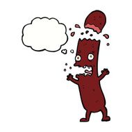 cartoon sausage with speech bubble N13
