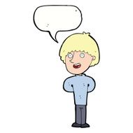 cartoon happy man with speech bubble N393