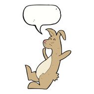 cartoon hare with speech bubble