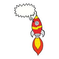 cartoon spaceship with speech bubble N26