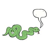 cartoon snake with speech bubble N56