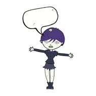cartoon vampire girl with speech bubble N195