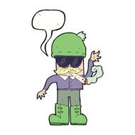 cartoon man smoking pot with speech bubble N8