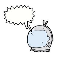 cartoon astronaut helmet with speech bubble N26