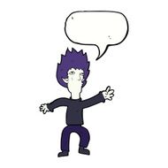 cartoon vampire with speech bubble N102