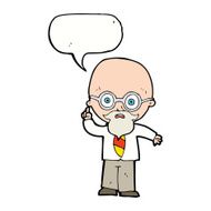 cartoon professor with speech bubble N8