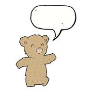 cartoon teddy bear with speech bubble N41