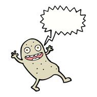 cartoon potato with speech bubble N5