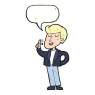 cartoon cool guy snapping fingers with speech bubble N9