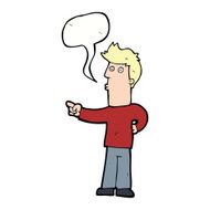 cartoon man pointing with speech bubble N167