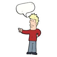 cartoon man pointing with speech bubble N168