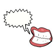 cartoon grinning mouth with speech bubble