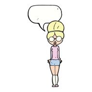 cartoon librarian woman with speech bubble N9