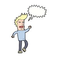cartoon loudmouth man with speech bubble N5