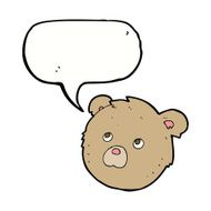 cartoon teddy bear face with speech bubble N9