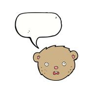 cartoon teddy bear face with speech bubble N10
