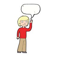 cartoon friendly boy waving with speech bubble N9
