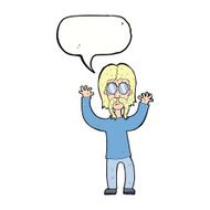 cartoon hippie man waving arms with speech bubble N8