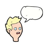 cartoon shocked man with speech bubble N92