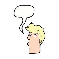 cartoon surprised man with speech bubble N119
