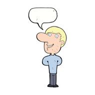cartoon happy man with speech bubble N394