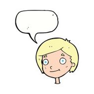 Cartoon happy boy with speech bubble N199