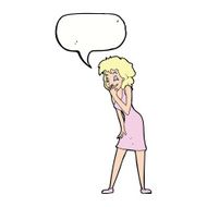 cartoon woman laughing with speech bubble N9